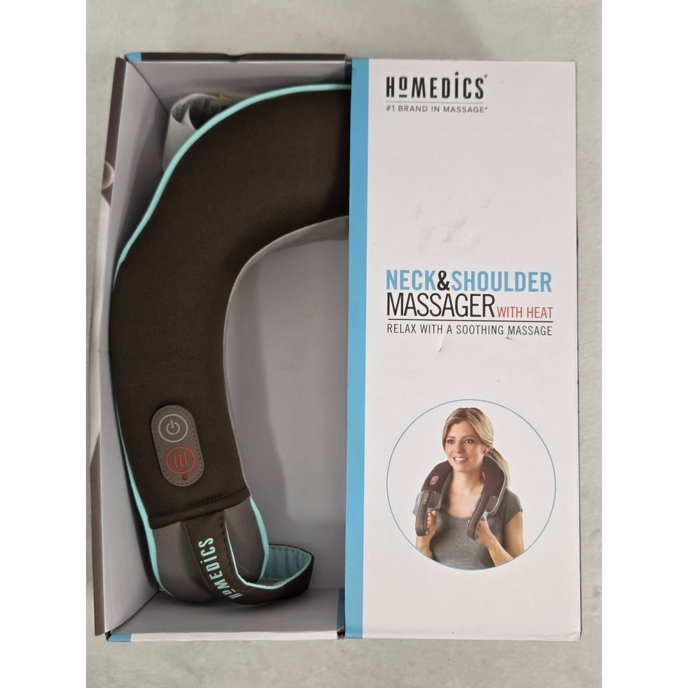 HoMedics Neck and Shoulder Massager with Heat Brown Teal NMSQ-215 Vibration